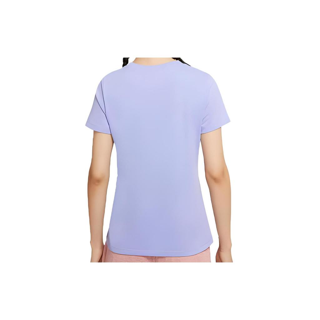 Nike T Shirts Women's Light Thistle Purple Crew Neck Moderate Straight Fit CZ3871-576