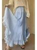 Spring 2026 Women's High-Waisted Ruffled Mesh A-Line Maxi Skirt - Gentle & Slimming