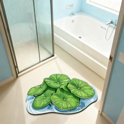 Tappeto Foglia 3D Realistico Tappetino Irregolare a Forma di Foglia Zerbino Anti per Bagno Antiscivolo Foglia Verde