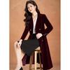 Kebeier Women's Velvet Double-Breasted Wool Blend Coat