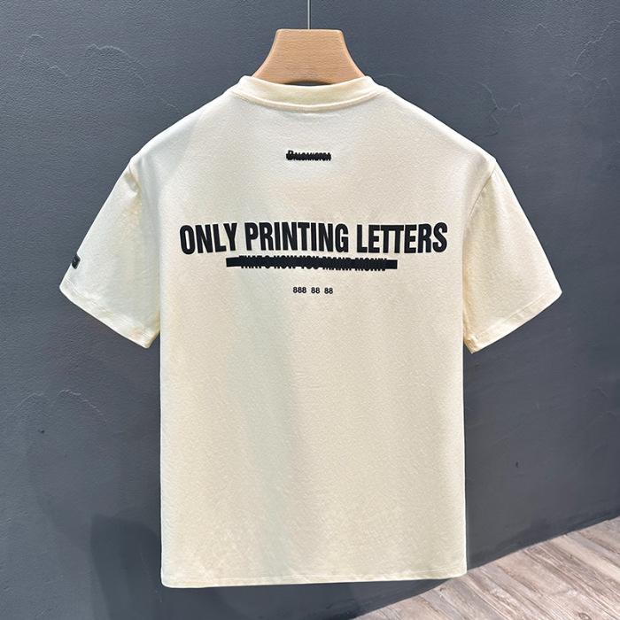 Neuestes Sommer-Kurzarm-T-Shirt Herren Bedruckte Basisbluse Alltag Rundhals Halbarm-Oberteil