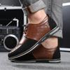 Big Size Casual Leather Shoes Men Business Breathable Men Leather Shoes Fashion  Casual Men Shoes Black