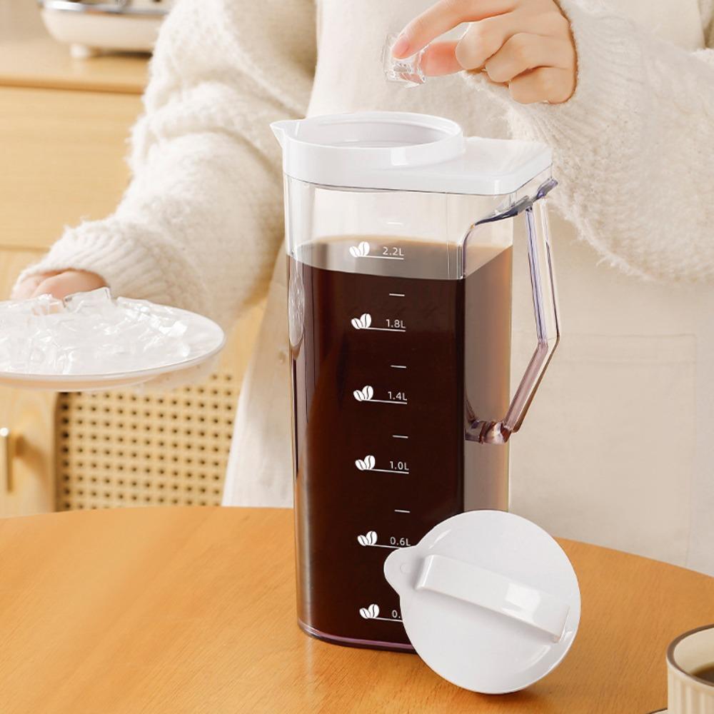 Large Capacity Cold Brew Coffee Pot Sealed Cold Brew Teapot Fridge Water Pitcher Refrigerator