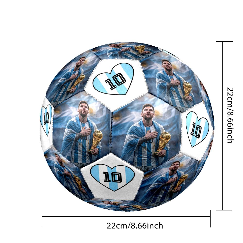 Messi 10 Number Argentina World Cup Champion Size 5 Football Machine Sewn Indooroutdoor Universal Football Perfect Commemorative Gift For Soccer Lover