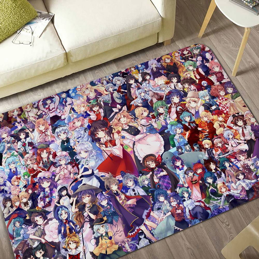Classic T-Touhou P-Project Floor Mat INS Style Soft Bedroom Floor House Laundry Room Mat Anti-skid Household Carpets