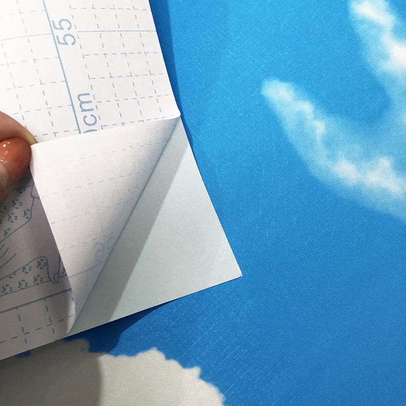 

Самоклеящиеся обои «Голубое небо белые облака» Влагостойкие Обои-наклейки ПВХ для спальни, общежития, детской комнаты 45X200CM