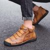 38-48 Men's High-top Large Size Casual Shoes Fashion Retro Casual Leather Boots