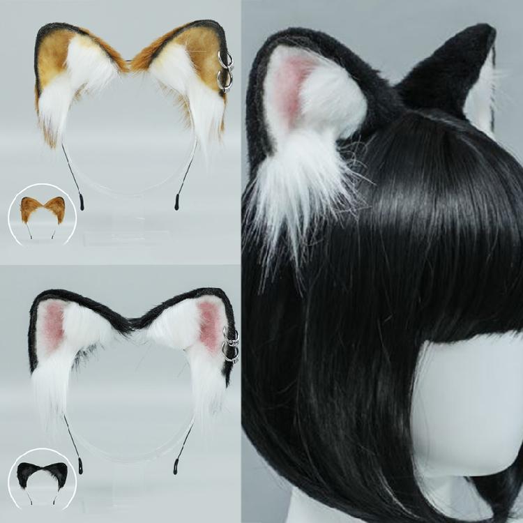 Girls Dog Animal Ears Furry Cosplay Headwear Handmade Halloween Hair Props