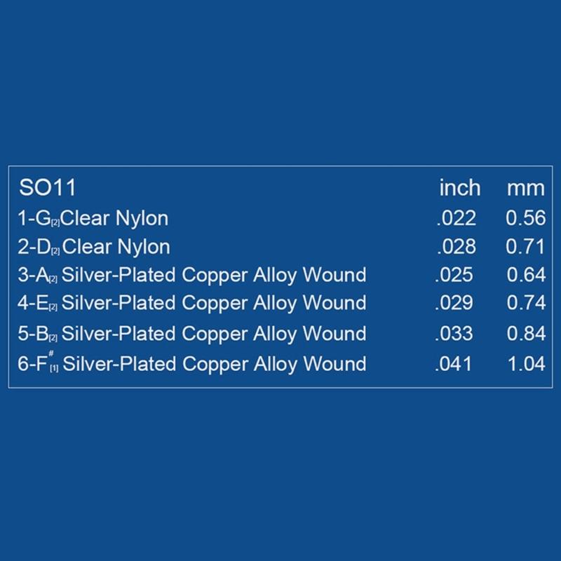 11-String Oud Strings with Rustproof Coating Clear Nylon Silver Plated Copper Alloy Wound Oud String Easy To Use