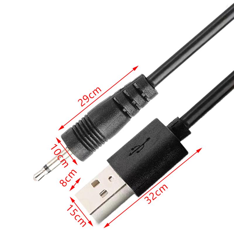 USB a AUDIO DC 2,5 mm Per Massaggiatore a Bacchetta Ricaricabile(Nero 24AWG) Cavo Caricabatterie Magnetico per Smartwatch 7.62mm