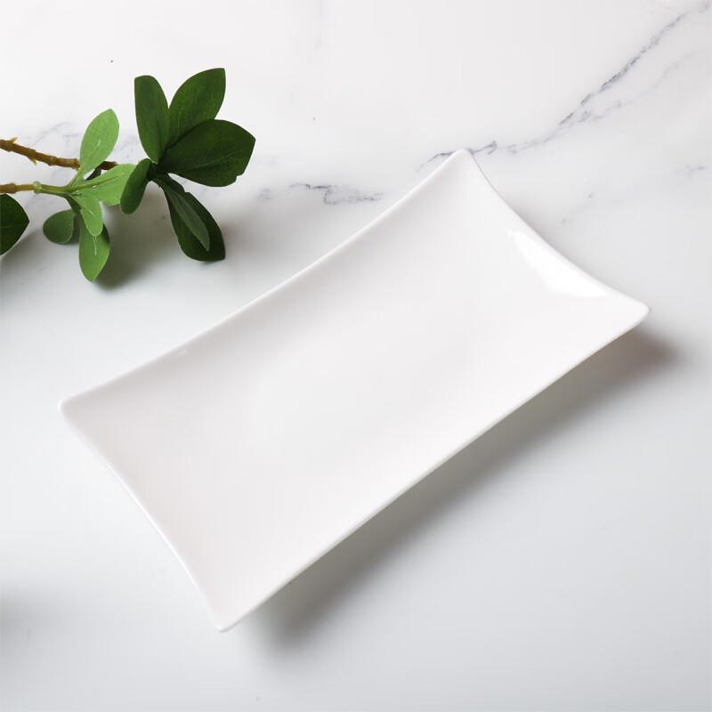 Керамический белый овально-квадратный поднос Abay