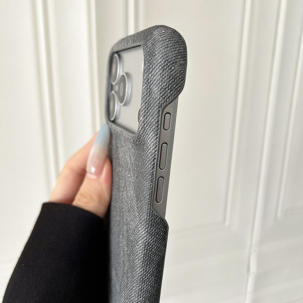 Frameless Cowboy Pattern Phone Case For iPhone Air 17 16 15 14 13 12 Pro Max Washed Color Glitter Denim Jeans Matte Cover