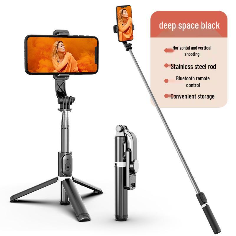 Bluetooth Extendable Selfie Stick Tripod with Anti-Shake and Fill Light for Live Streaming - Model Q02