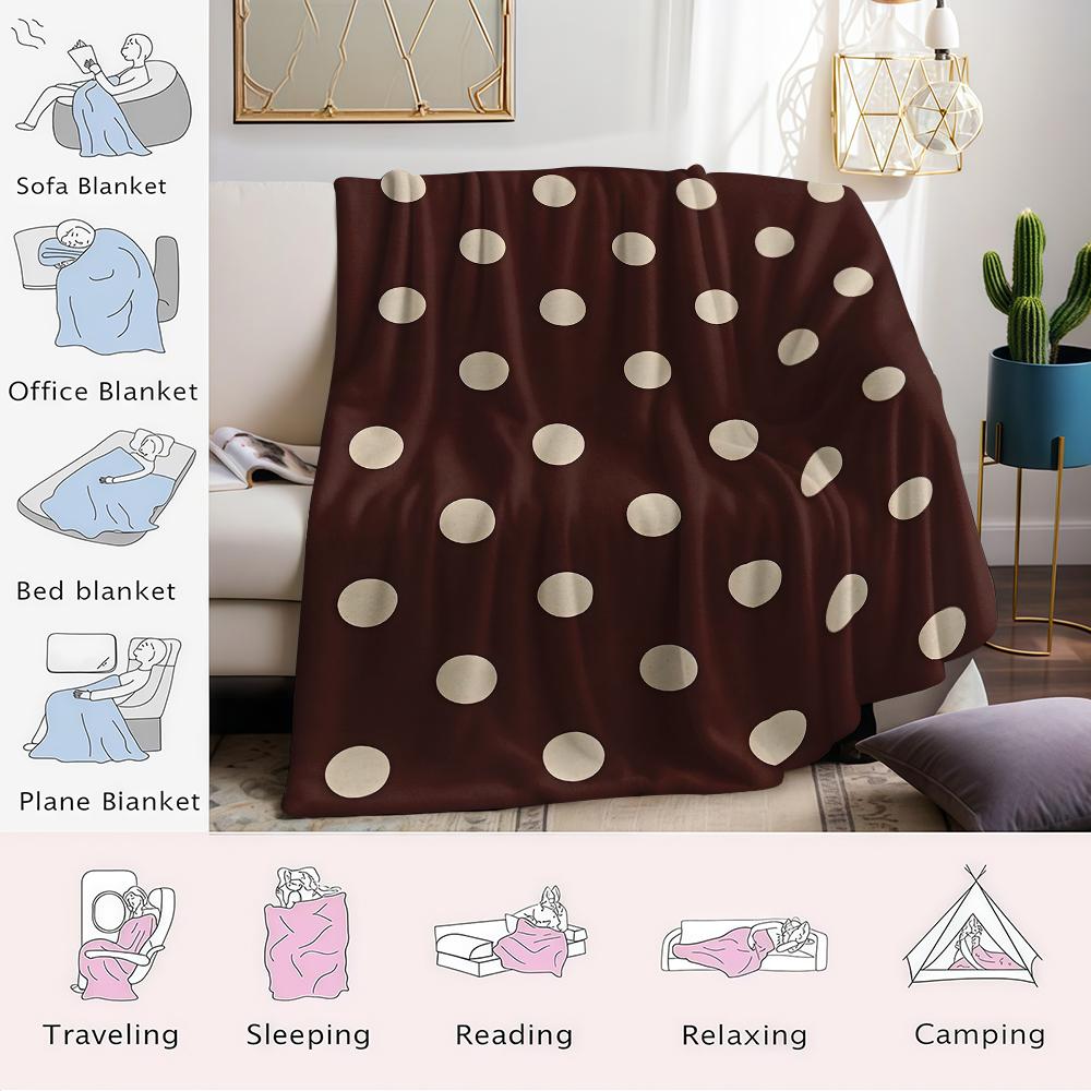 Vintage Polka Dot Muster Flanelldecke Warm Weich Halloween Weihnachten Sofa Warm Gemütlich Dekoratives Dekor Geschenk für Alle Jahreszeiten
