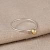 Two Tone Brass Ball Ring 925 Sterling Silver Minimalist Stacking Ring, Gift for Her, Love, Anniversary.