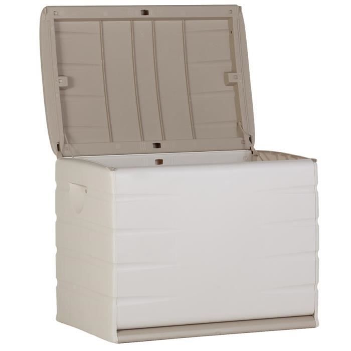 Plastiken Afsluitbare Kist Met Wielen - 190 L - Functioneel En Esthetisch - Beige