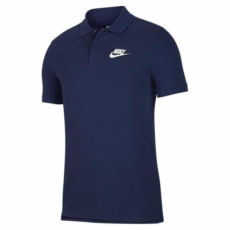 Nike Solid Color Logo Print Short Sleeve Polo Shirt Men Tops Navy-Blue CN8765-410