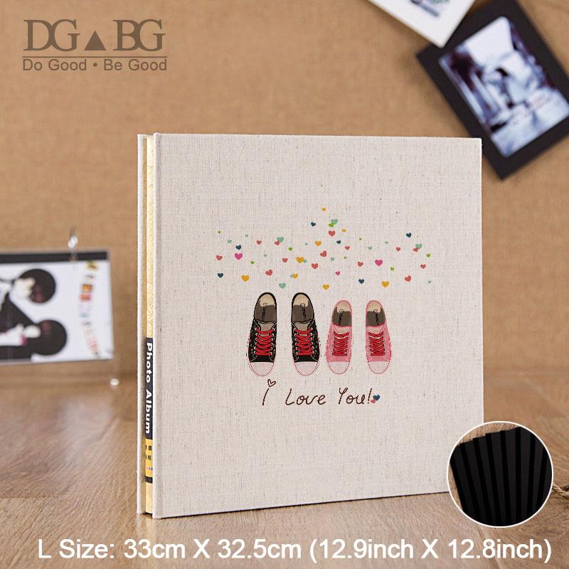 

Albums Photo Linen Cover Self Adhesive Large For Pictures Transparent White Paper Scrapbook Photocard Album Scrapbooking 20Sheet