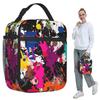 Colorful Graffiti Splashing Insulated Lunch Bag for Kids School Cooler Thermal Food Box Tote Portable Lunch Boxes Container