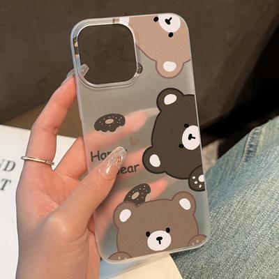 Transparent  Matte Phone Case for iPhone 15 Pro Max Funda iPhone 11 13 14 Plus 12 Mini 15promax  Silicone Cartoon Aninal Covers
