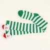 Women Cute Plush Santa Claus Striped Over Knee Long Socks Thigh High Stockings for Christmas Cosplay Costume Hosiery