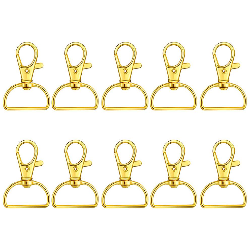 

10Pcs Swivel Clasps with D Rings Lanyard Snap Hooks Keychain Clip Hook Metal Lobster Claw Clasps for Key Rings Crafting Sewing