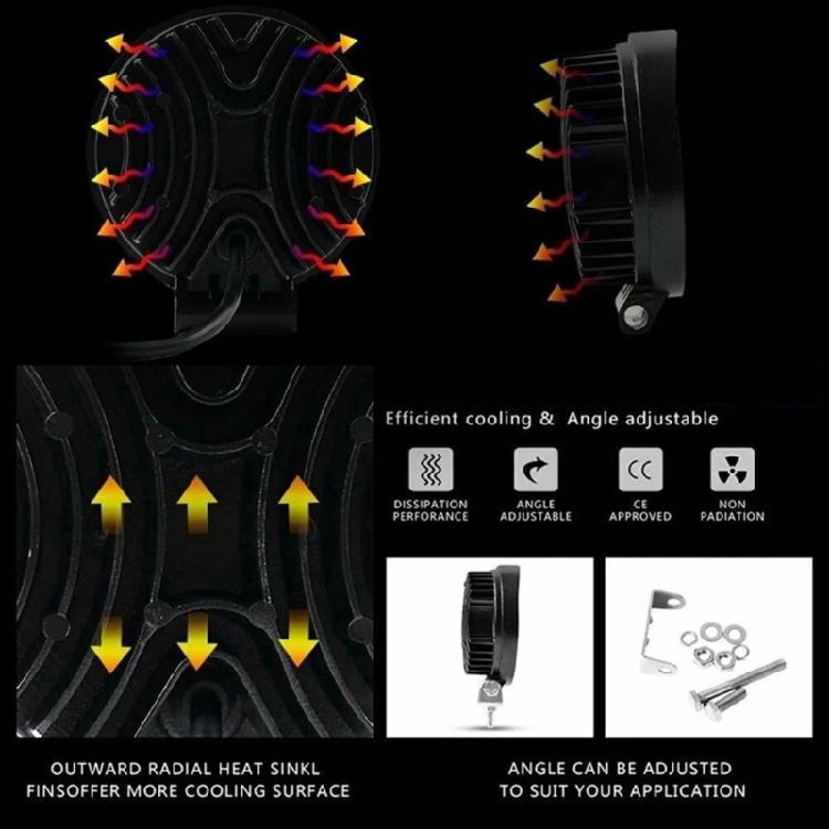 2pcs Offroad Modification Accessories 4in Driving Fog Lamp LED Work Light 126W 12600LM Waterproof Spots Flood Combo Beam