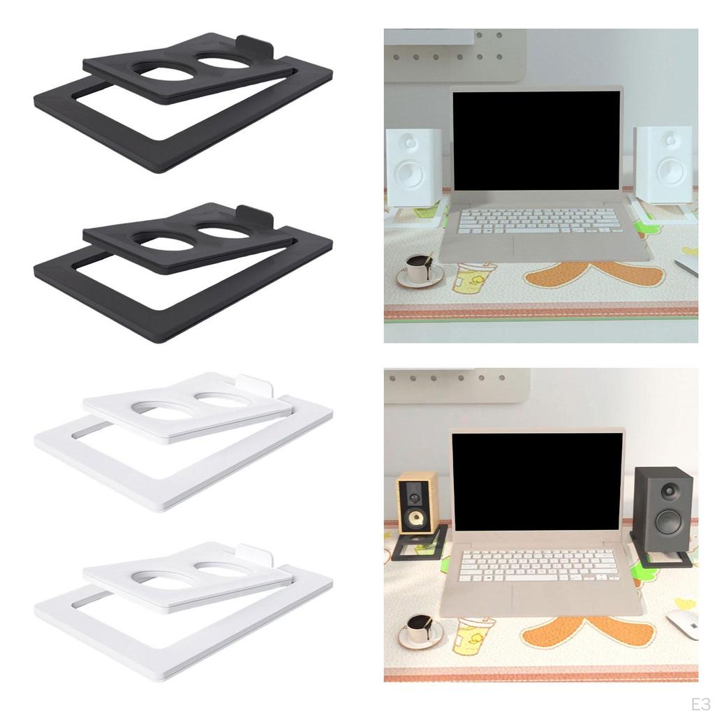 2 Pack Inclined Desktop Speaker Stands Studio Monitor 15° Tilt Table for