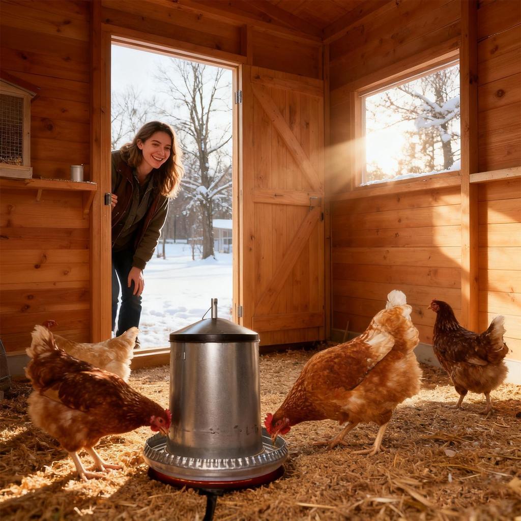 Chicken Waterer Heater Anti-Freeze Poultry Drinking Equipment Chicken Waterer Heater For Winter For Farm Coops Duck Rooster