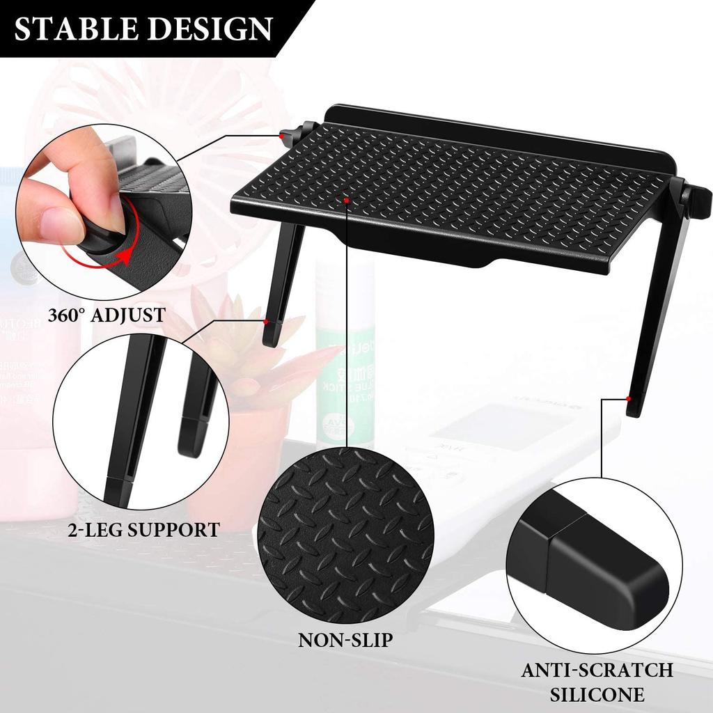 2pcs Tv Top Screen Shelf Adjustable Monitor Top Shelf Storage Bracket Computer Screen Shelf For Media Boxes Game Console Router
