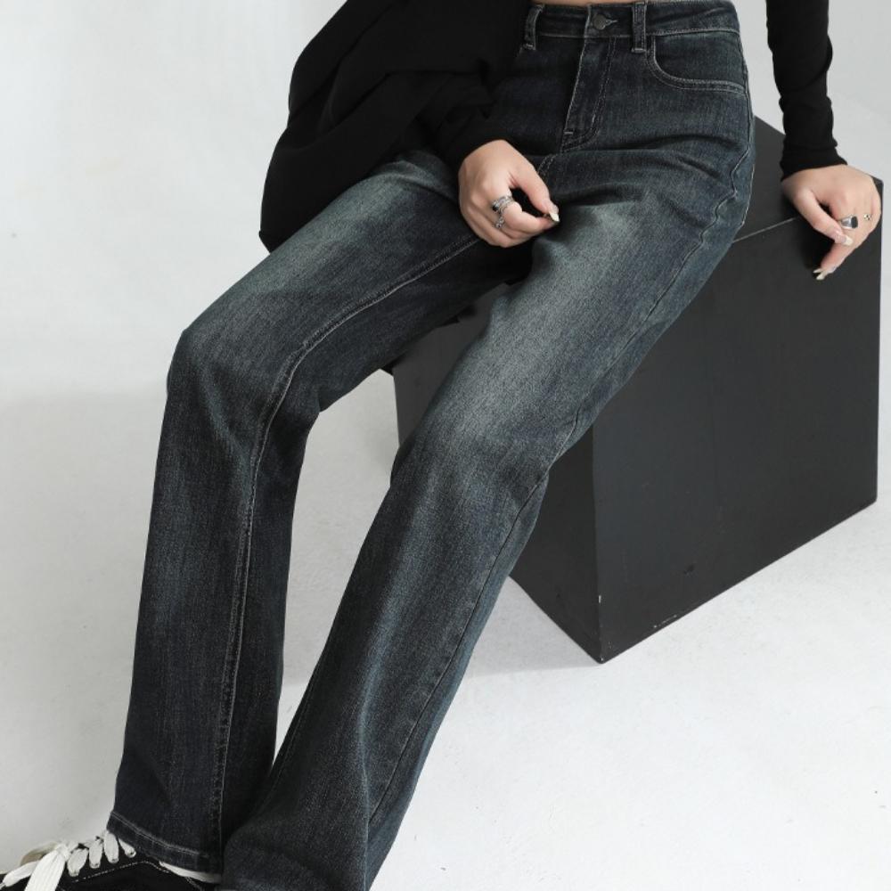 Spring High Waist Slim Straight Jeans for Women