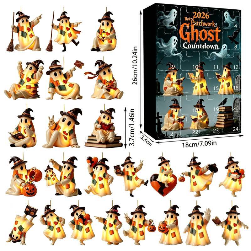 Halloween Ghost Patch Acrylic Hanging Calendar Countdown Toy For Kids And Family Fun