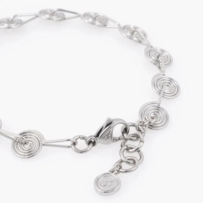 Snail Circle Surgical Steel Chain Bracelet (C2403AC1204_SV)