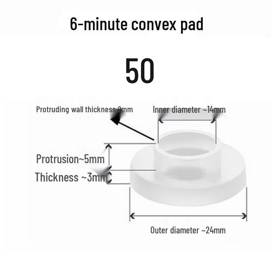 Silicone Convex Gasket for Shower Faucet Repair, Waterproof Sealing Ring, 4/6-Minute Corrugated Pipe Hose Parts.