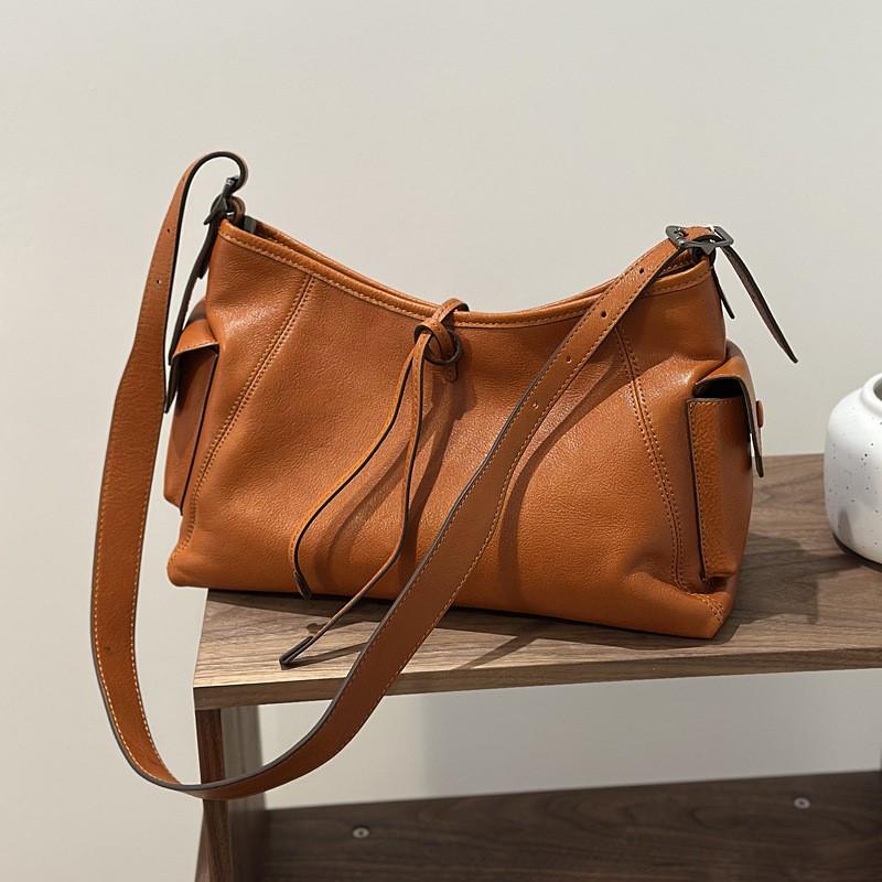 Johnature Casual Tote Bag Genuine Leather Soft Cowhide Large Capacity Simple Commuting Women's Shoulder Bags