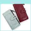 Minimalist Pu Leather Long Wallet With Magnetic Closure And Multiple Card Slots For Daily Use