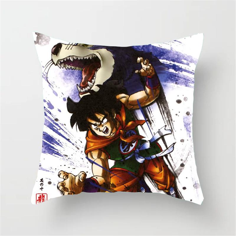 Anime Dragon Ball Pillow Cover Cartoons Son Goku Action Figures 45x45cm Square Pillowcase Sofa Decor Cushion Cover Toys Gifts