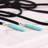Bohemian Style Leather Sweater Chain Necklace for Women Turquoise Stone Pendant Long Necklace Boho Jewelry Gift