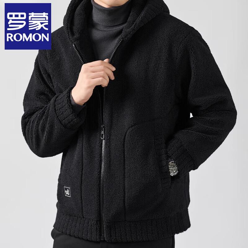 Luomeng Men s Hooded Faux Lamb Fleece Winter Jacket 3XL