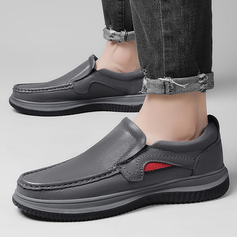 Genuine Leather Slip-On Loafers Comfortable Moccasins Driving Shoes Breathable Male Casual Flats All-match Mens Dress Footwear