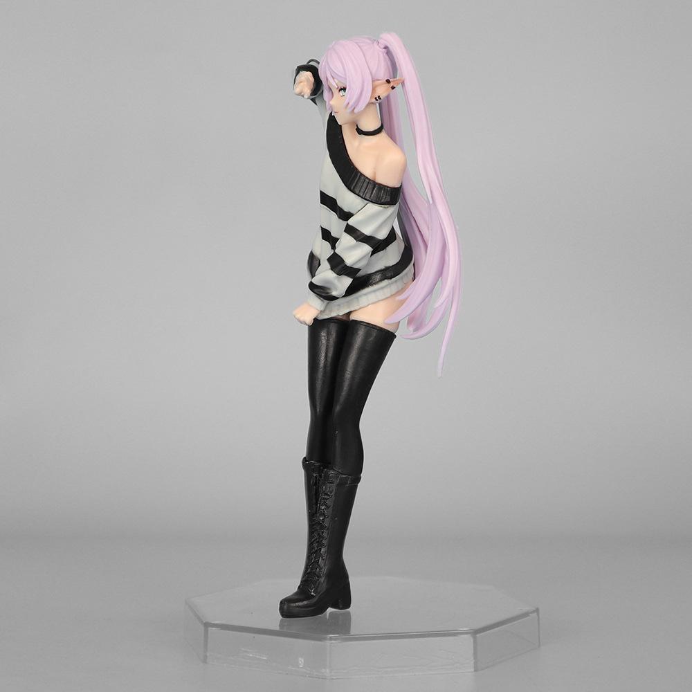 Frieren Beyond Journey’s End Anime Model Figure Sweater Cute Girl Statue Doll Standing Posture Scene Gift