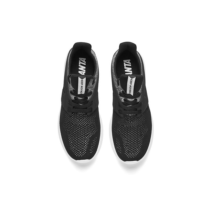 Anta Flyknit Lightweight Non-Slip Low-Top Running Shoes Men Sneakers Black Gray 91828876-4