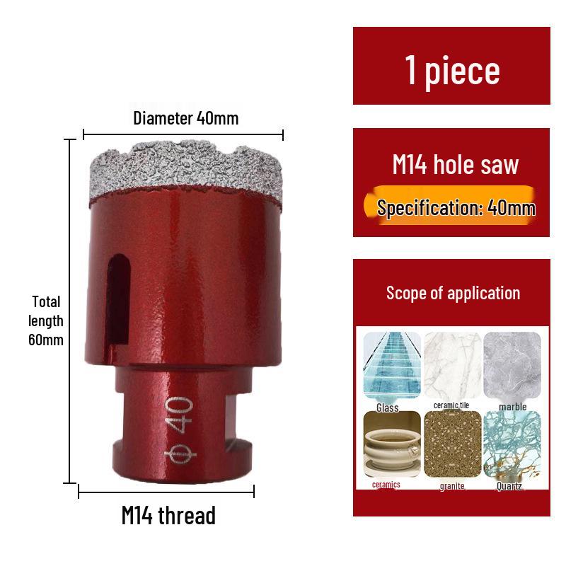 Pânză diamantată brazată M14 pentru gresie, marmură, piatră, sticlă - Bit de găurit pentru polizor unghiular pentru mărirea găurilor