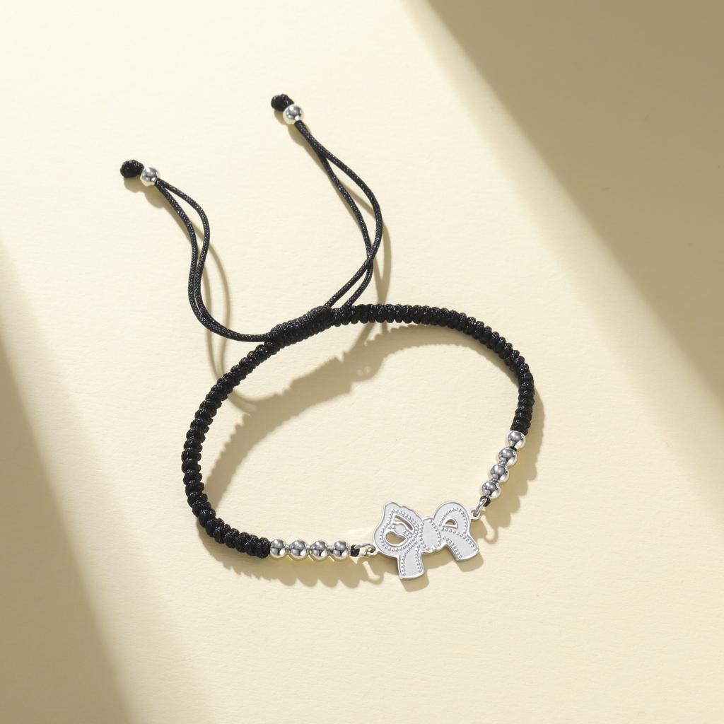 Stainless Steel Romantic Bowknot Bracelet Dainty Horse Pendant Bracelet Cute Pony Rope Bracelet for Women Jewelry Gift for He