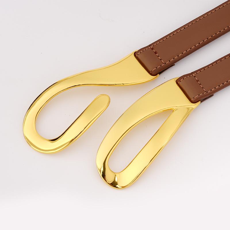 Fashion Hook Pull Adjustment Non-Punching Belt Women'S Decoration With Dress Casual Versatile Leather Women'S Belt