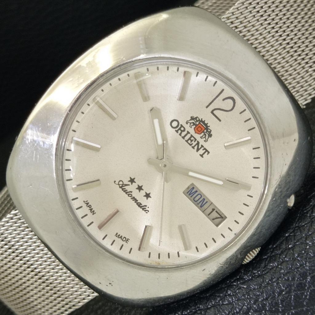 

ЯПОНИЯ ВИНТАЖ ORIENT 46943 АВТОМАТИЧЕСКИЕ МУЖСКИЕ ЧАСЫ С СЕРЕБРИСТЫМ ЦИФЕРБЛАТОМ a500322-2 R151b-a500322