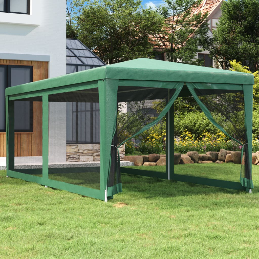 Vidaxl Namiot Imprezowy Z 6 Ściankami Z Siatki, Zielony, 3X6 M, Hdpe