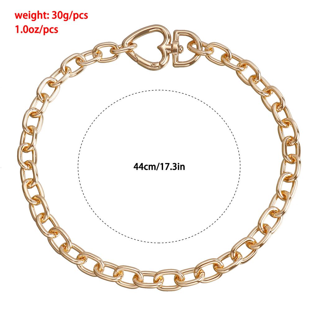 Cross-Border Jewelry, Punk Exaggerated Thick Aluminum Chain Hollow Love Pendant Necklace Female,   Item Jewelry