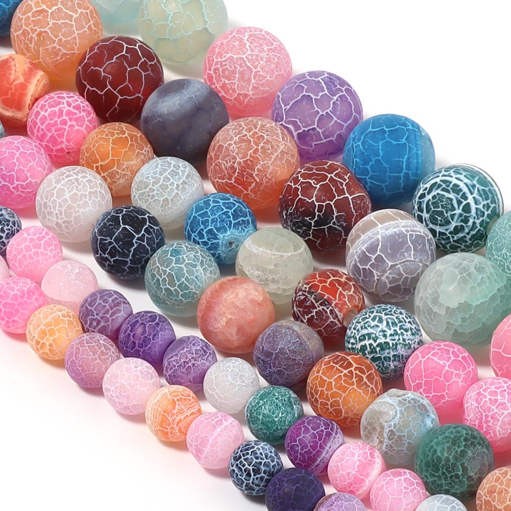 Natural Weathered Agate Stone Beads 6/8/10mm Color Loose Beads Spaced Beads for Jewelry Making Accessories DIY Bracelet Necklace