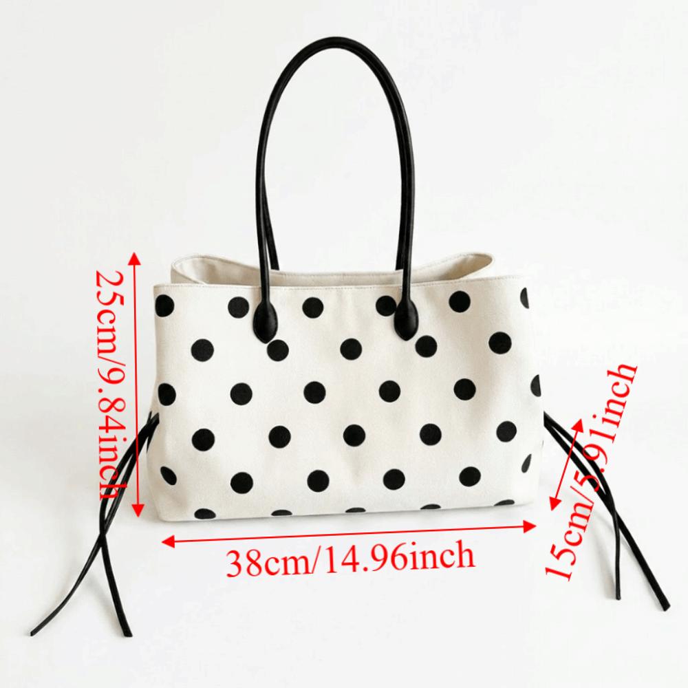 Solid Black Nylon Tote Bag Multi-compartment Large Capacity Handbag Commuting